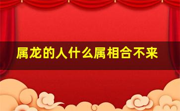 属龙的人什么属相合不来