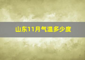 山东11月气温多少度