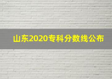 山东2020专科分数线公布