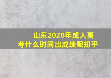 山东2020年成人高考什么时间出成绩呢知乎