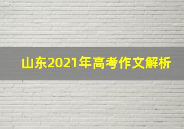 山东2021年高考作文解析