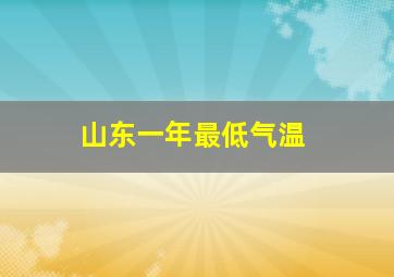 山东一年最低气温