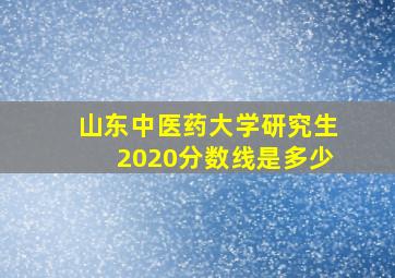 山东中医药大学研究生2020分数线是多少