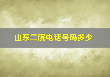 山东二院电话号码多少