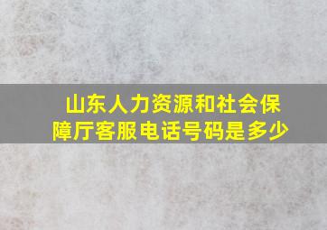 山东人力资源和社会保障厅客服电话号码是多少