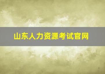 山东人力资源考试官网