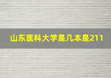 山东医科大学是几本是211