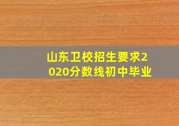 山东卫校招生要求2020分数线初中毕业