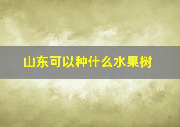 山东可以种什么水果树