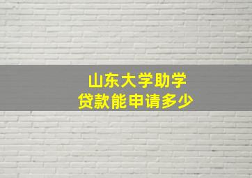 山东大学助学贷款能申请多少