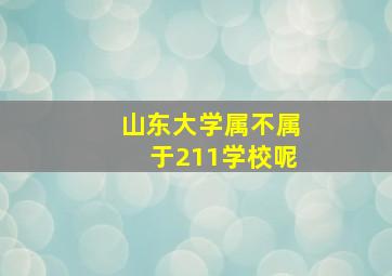 山东大学属不属于211学校呢