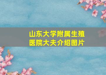 山东大学附属生殖医院大夫介绍图片