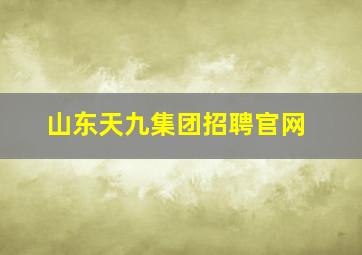 山东天九集团招聘官网