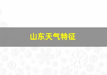 山东天气特征