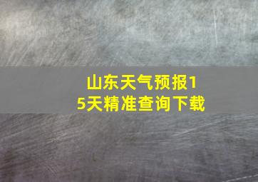 山东天气预报15天精准查询下载