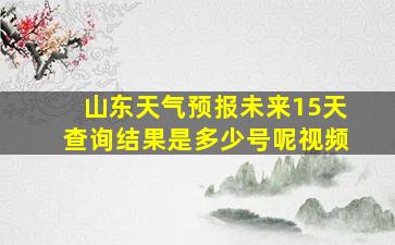 山东天气预报未来15天查询结果是多少号呢视频