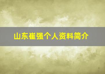 山东崔强个人资料简介