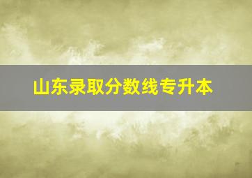 山东录取分数线专升本