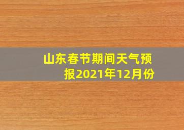 山东春节期间天气预报2021年12月份