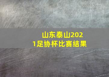 山东泰山2021足协杯比赛结果