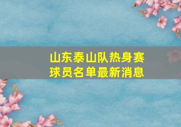 山东泰山队热身赛球员名单最新消息