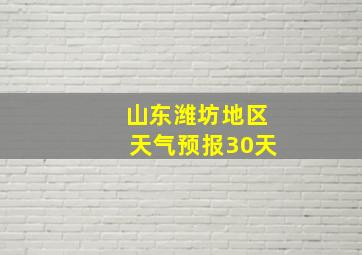 山东潍坊地区天气预报30天