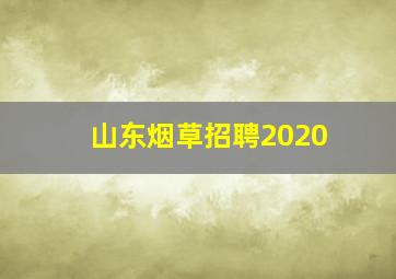 山东烟草招聘2020