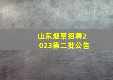 山东烟草招聘2023第二批公告