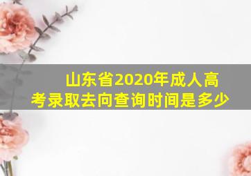 山东省2020年成人高考录取去向查询时间是多少