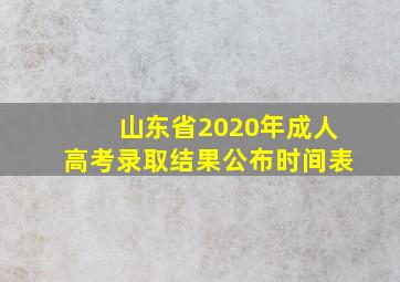 山东省2020年成人高考录取结果公布时间表