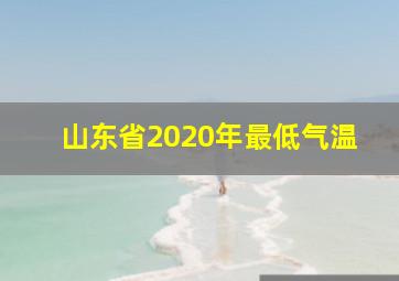 山东省2020年最低气温