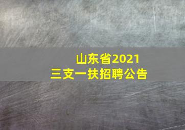 山东省2021三支一扶招聘公告