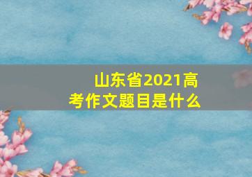 山东省2021高考作文题目是什么