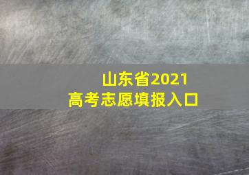 山东省2021高考志愿填报入口