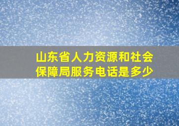 山东省人力资源和社会保障局服务电话是多少