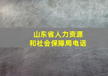 山东省人力资源和社会保障局电话