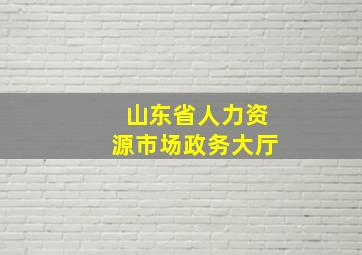 山东省人力资源市场政务大厅