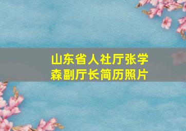 山东省人社厅张学森副厅长简历照片