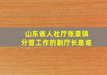 山东省人社厅张景镇分管工作的副厅长是谁