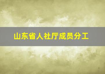 山东省人社厅成员分工