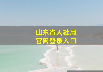 山东省人社局官网登录入口