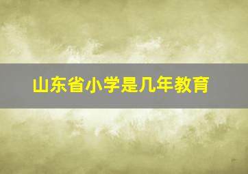 山东省小学是几年教育