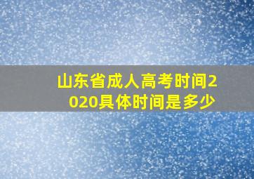 山东省成人高考时间2020具体时间是多少