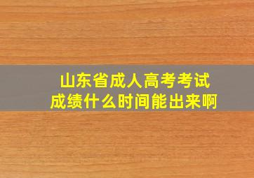 山东省成人高考考试成绩什么时间能出来啊