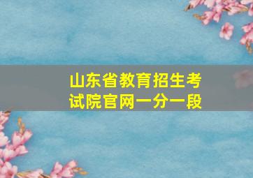 山东省教育招生考试院官网一分一段