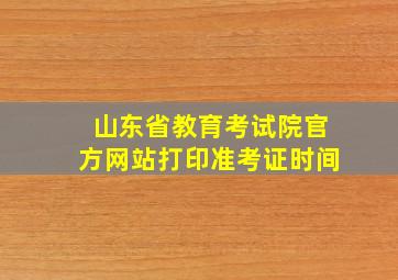 山东省教育考试院官方网站打印准考证时间