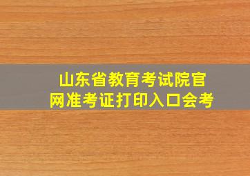 山东省教育考试院官网准考证打印入口会考