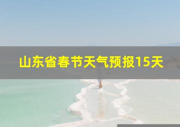 山东省春节天气预报15天