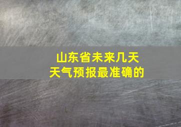 山东省未来几天天气预报最准确的