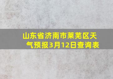 山东省济南市莱芜区天气预报3月12日查询表